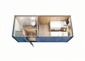 Блок-контейнер с туалетом, раковиной, душем